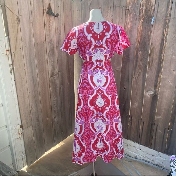 Beyond by Vera 1538 Giselle COMO ROUGE midi dress size XS - Picture 14 of 16